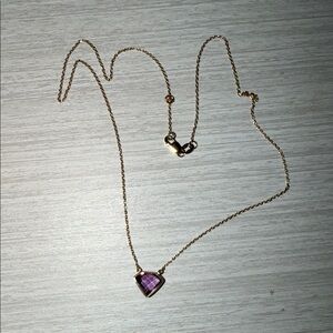 Elegant 14k Gold Necklace with Beautiful Amethyst Gemstone